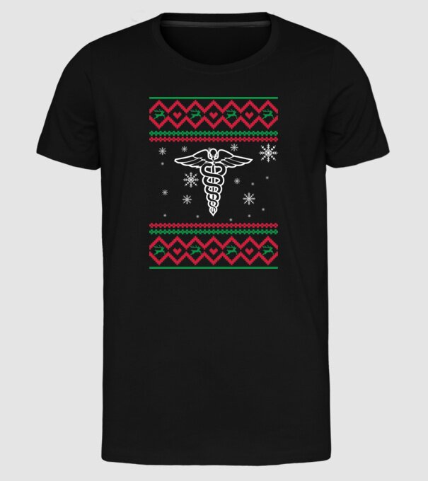 Model tricotat de Crăciun - medicină model negru pe tricou