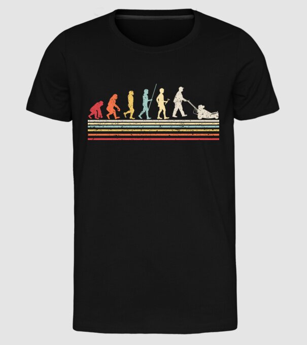Evoluție Grădinar model negru pe tricou