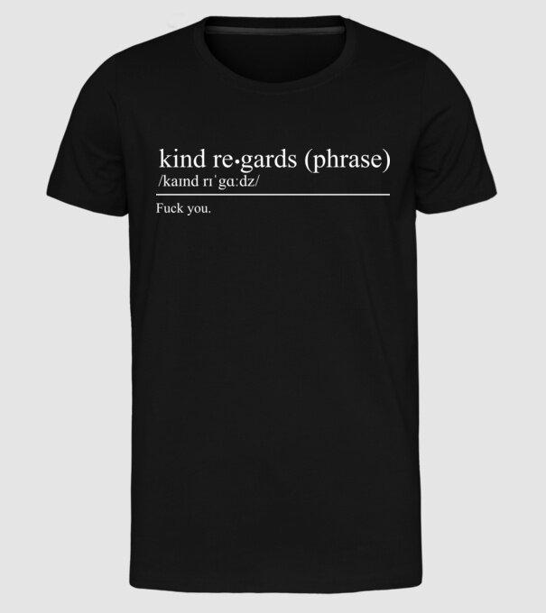 Kind regards model negru pe tricou