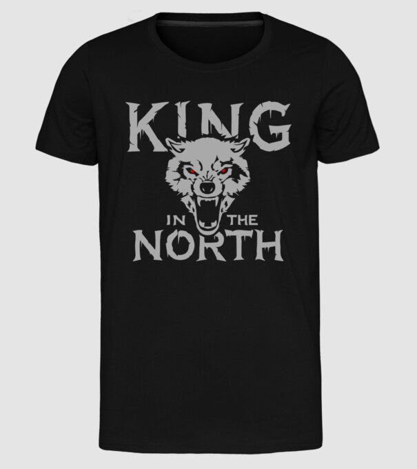King In The Noth model negru pe tricou
