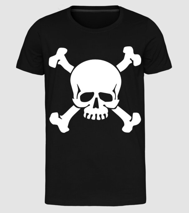 craniu 2 model negru pe tricou