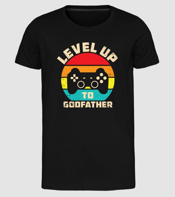 Level Up Godfather model negru pe tricou