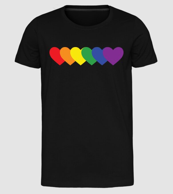 Inimi Lgbtq model negru pe tricou