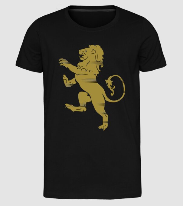 Lion Rampant model negru pe tricou