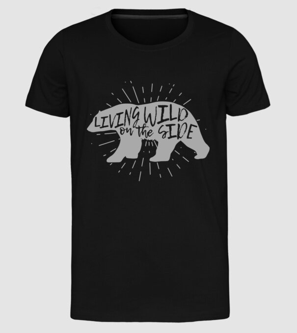 Living on a wild side X model negru pe tricou