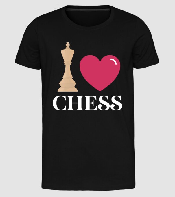 Love chess model negru pe tricou