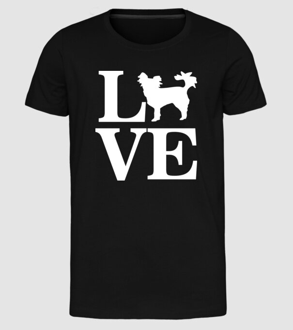 LOVE CHIHUAHUA model negru pe tricou