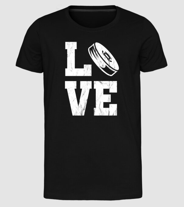 Love hockey model negru pe tricou