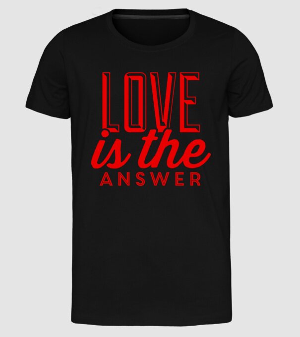 love in answer model negru pe tricou