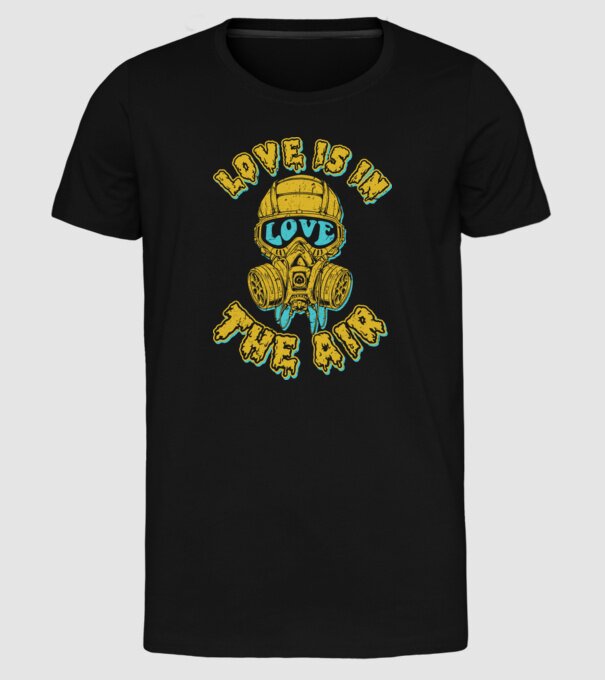 Love is in the air model negru pe tricou