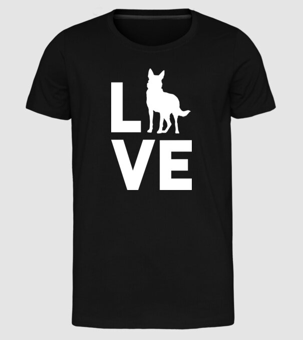LOVE ciobănesc german model negru pe tricou