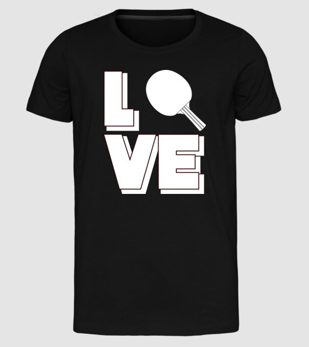 Love pingpong model negru pe tricou