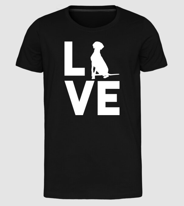 LOVE Vizsla model negru pe tricou