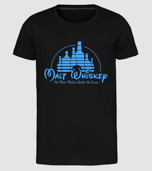 Malt Whiskey model negru pe tricou