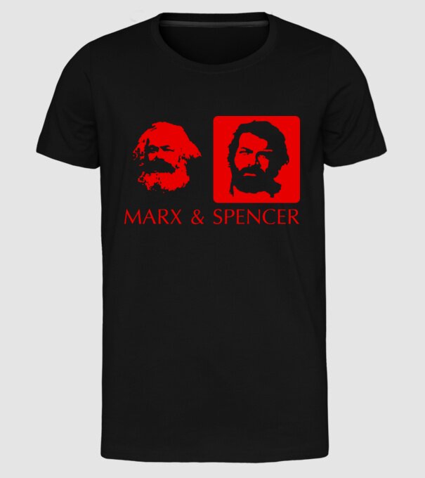 MARX and Spencer model negru pe tricou