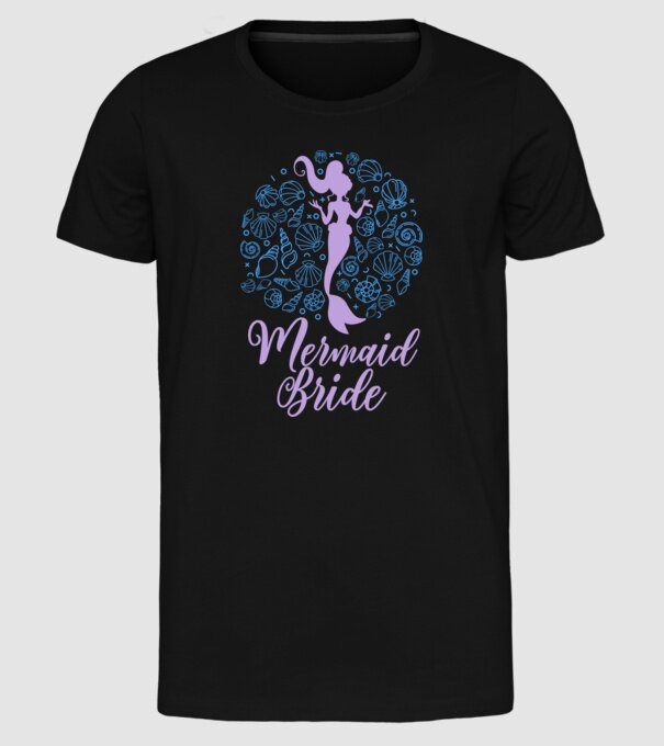 MermaidTeam Bride model negru pe tricou