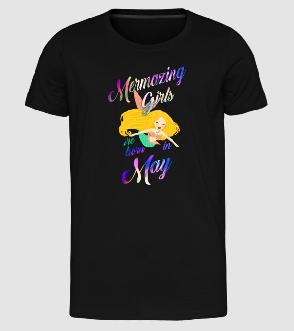 Mermazing girls are born may model negru pe tricou