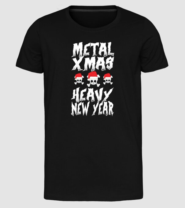 Metal x-mas - Heavy new year model negru pe tricou