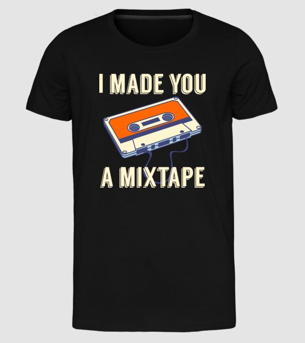 Mixtape model negru pe tricou