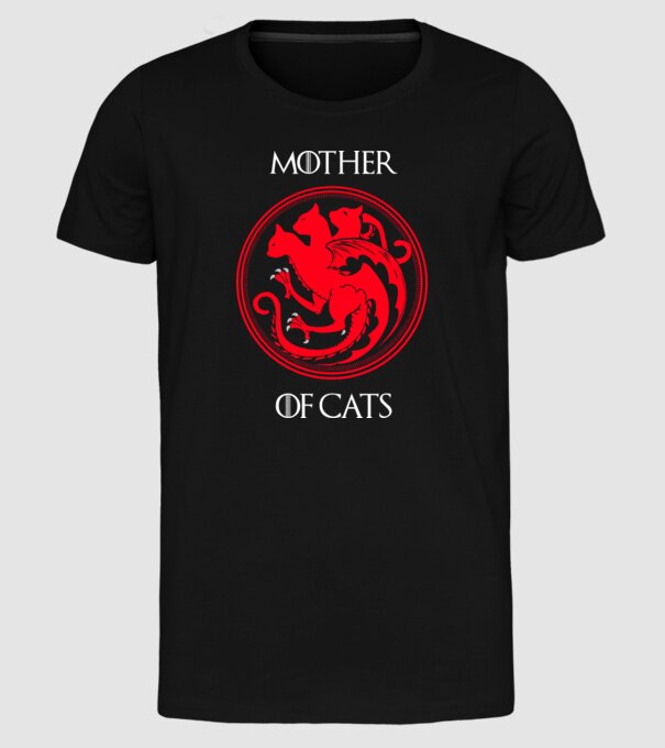 Mother of cats model negru pe tricou