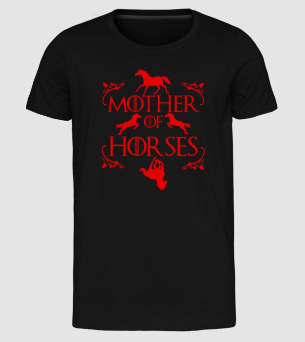 Mother of Horses model negru pe tricou