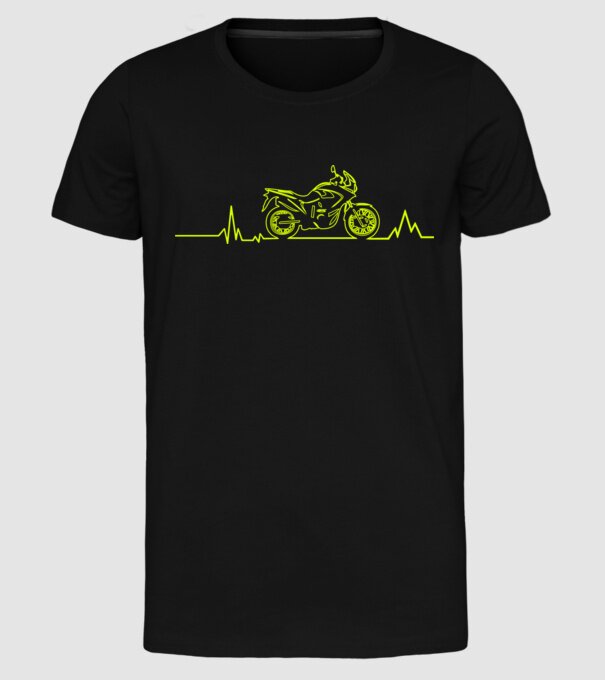 ECG Motociclist model negru pe tricou