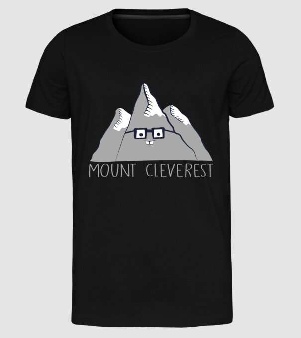 Mount cleverest model negru pe tricou