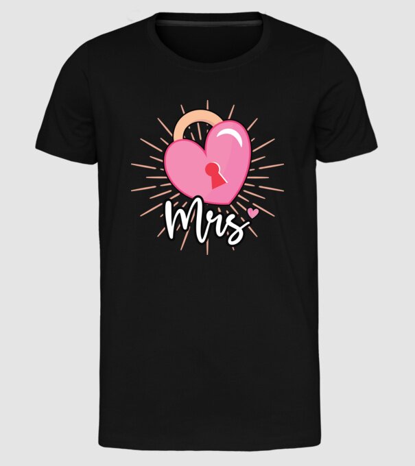 Mrs key to the heart model negru pe tricou