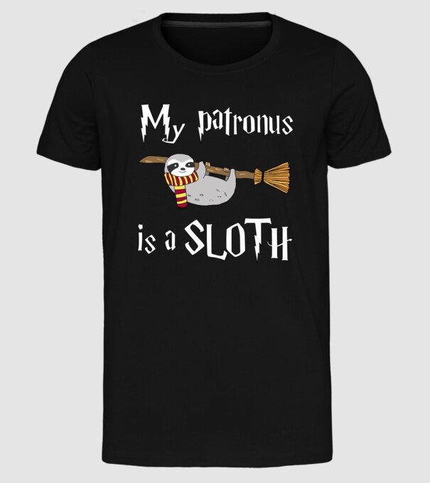 my patronus is a sloth model negru pe tricou