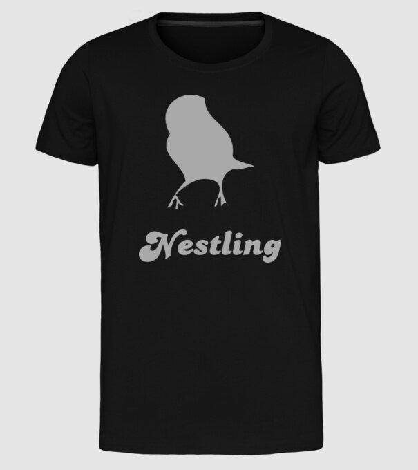 Nestling model negru pe tricou