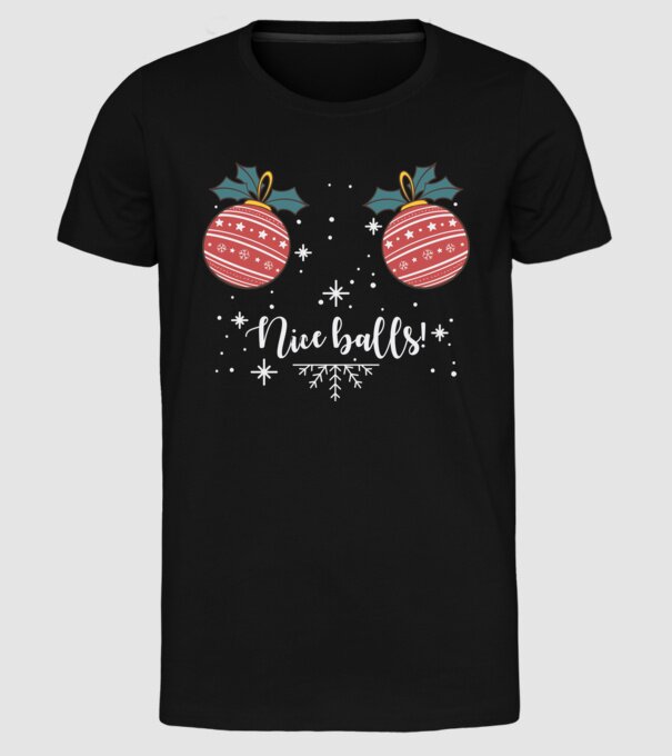 Nice Balls model negru pe tricou
