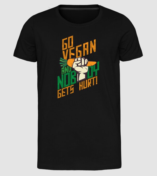 nobody get hurt vegan model negru pe tricou