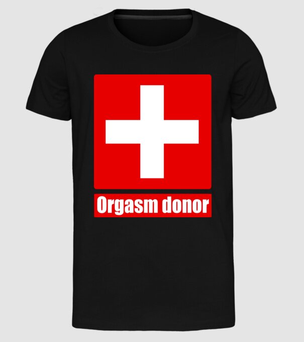 orgasm model negru pe tricou