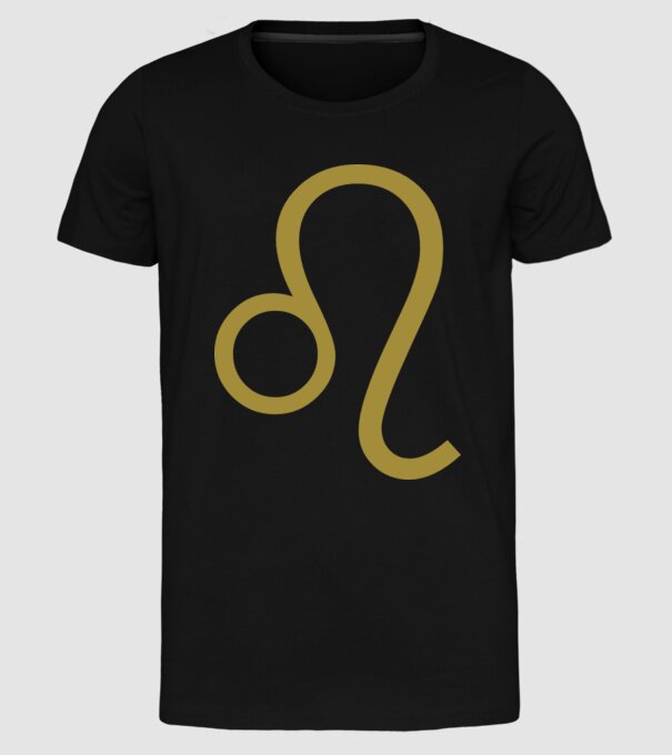 Leo Horoscope model negru pe tricou
