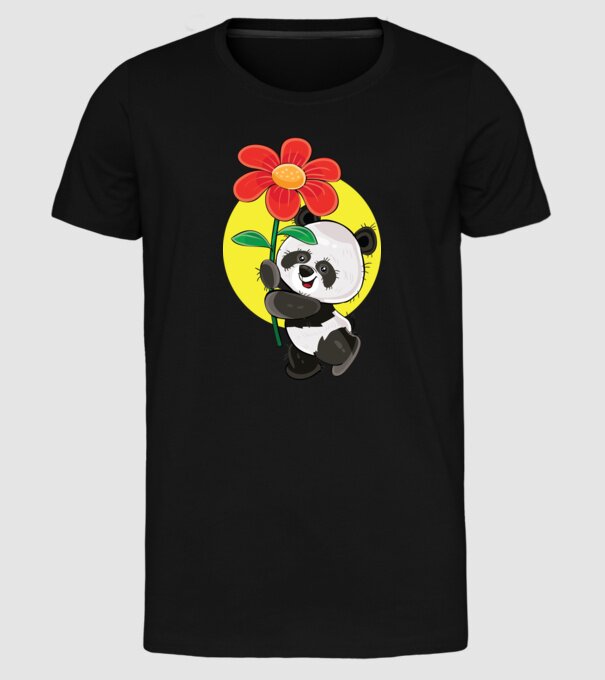 Dragoste panda model negru pe tricou
