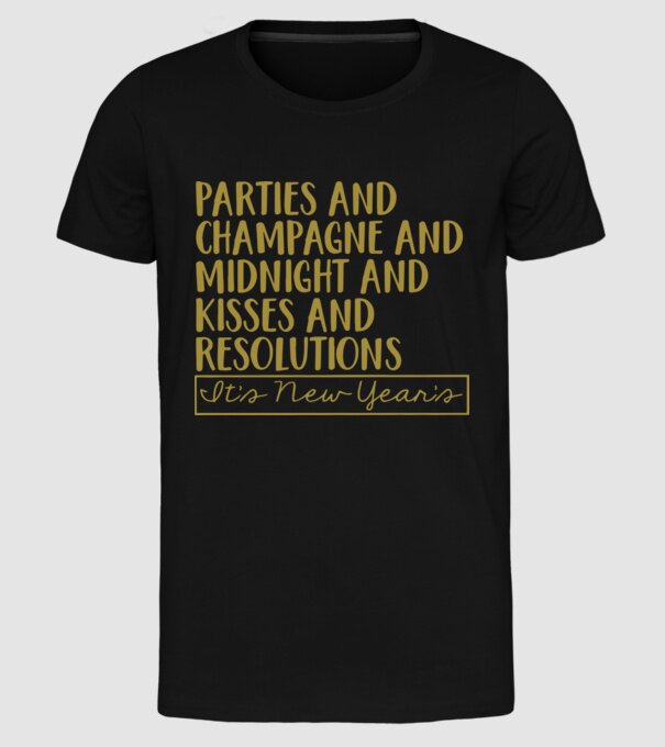 Parties champagne model negru pe tricou