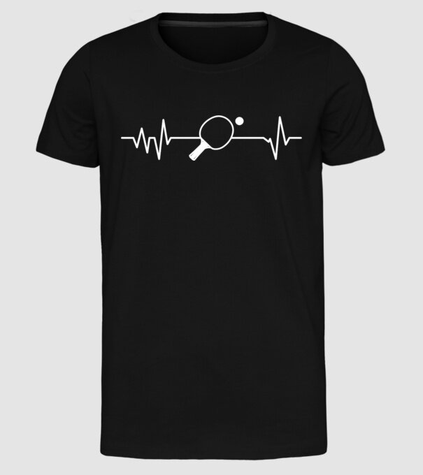 Ping pong ekg model negru pe tricou