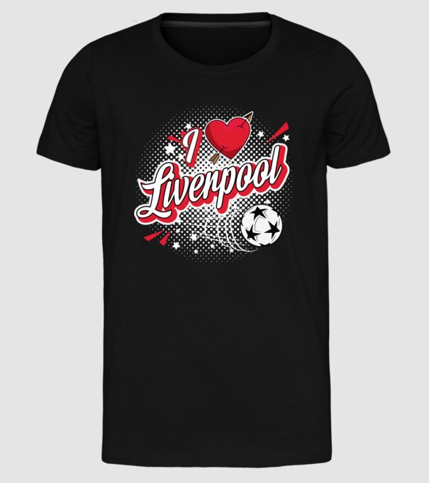 Popart Liverpool model negru pe tricou