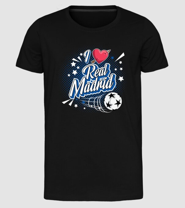 Popart RealMadrid model negru pe tricou