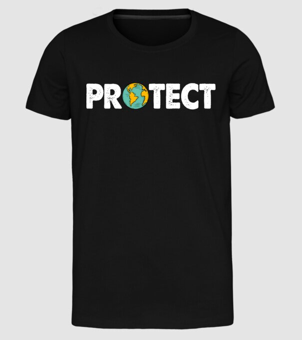 Protect earth model negru pe tricou