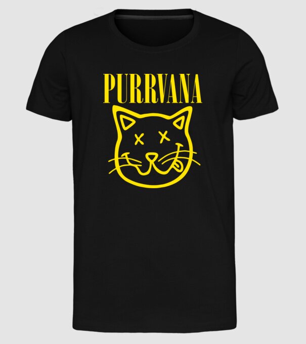 PURRVANA model negru pe tricou