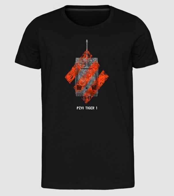 PZVI Tiger 1 heavy wot class model negru pe tricou
