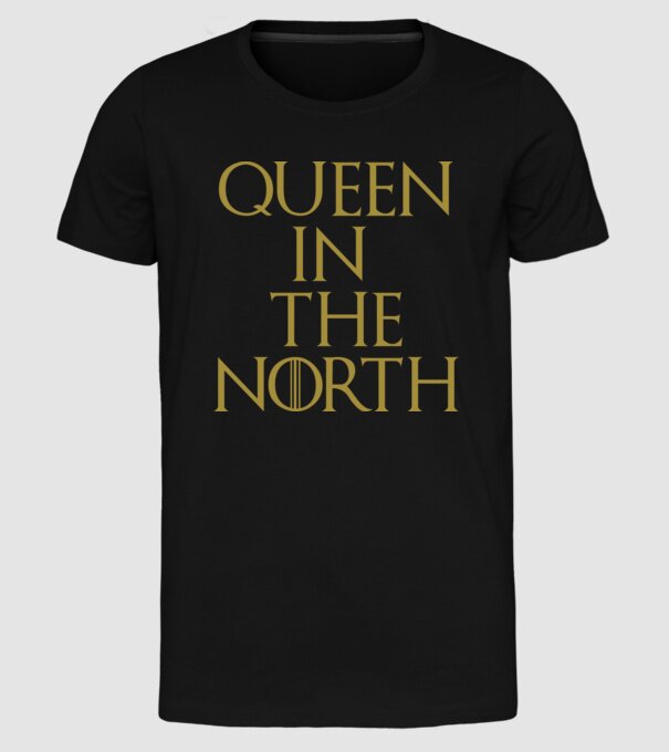 Queen in the North model negru pe tricou