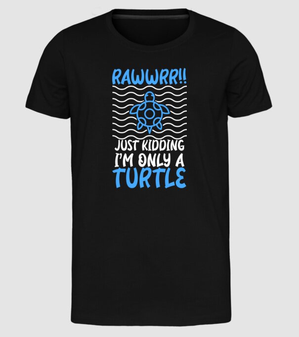 Rawwr turtle model negru pe tricou