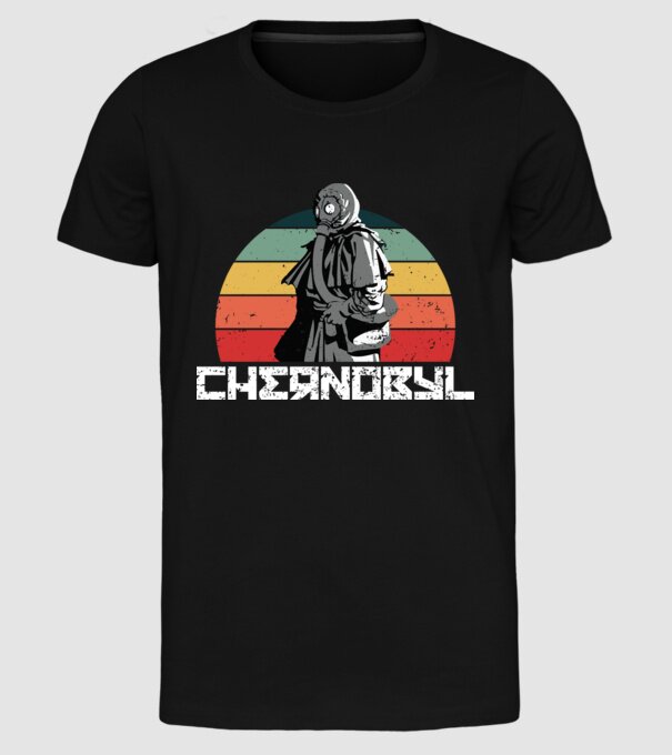 Retro chernobyl model negru pe tricou