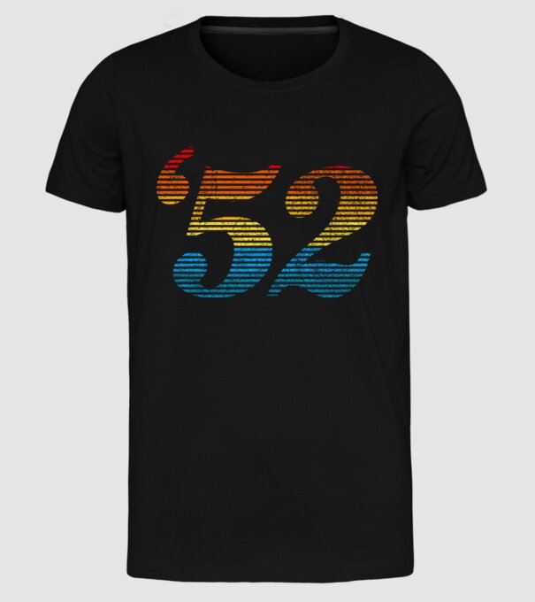 Retro Birthday 1952 model negru pe tricou