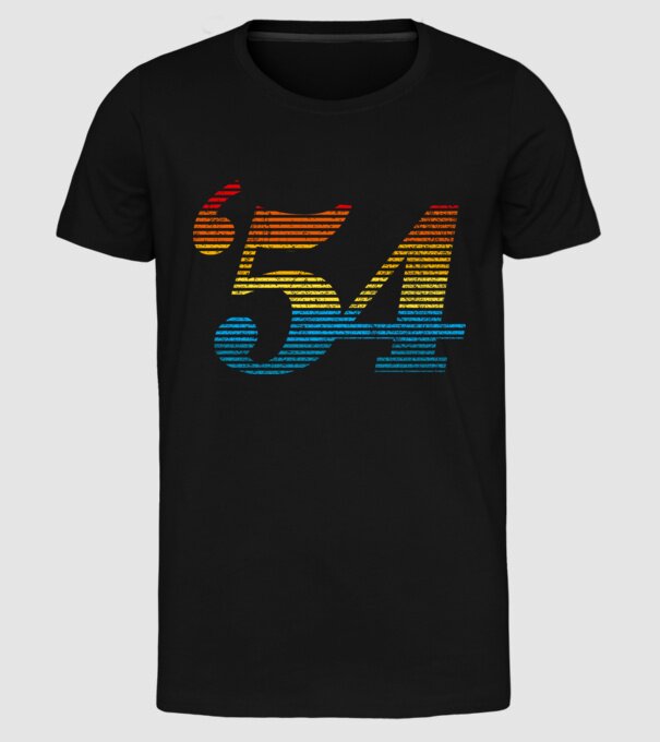 Retro Birthday 1954 model negru pe tricou