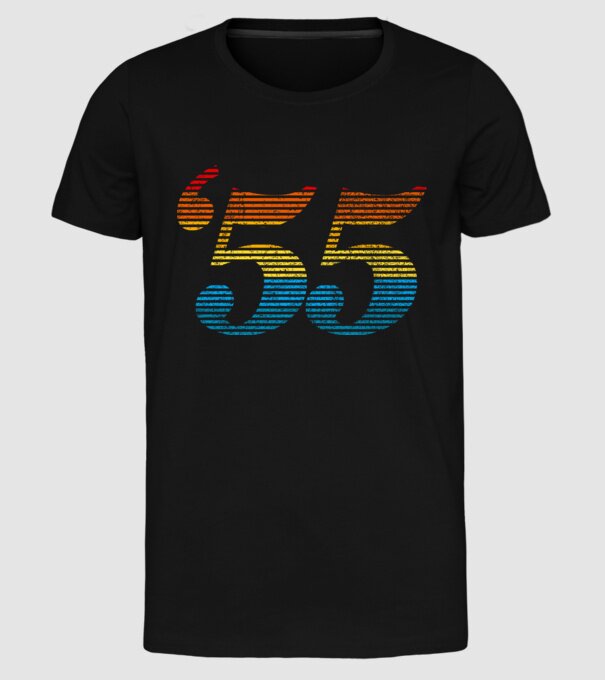 Retro Birthday 1955 model negru pe tricou