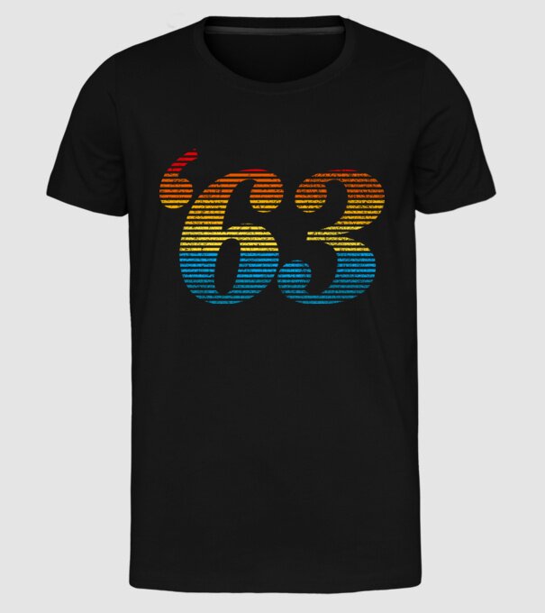 Retro Birthday 1963 model negru pe tricou
