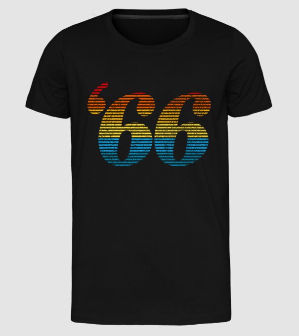 Retro Birthday 1966 model negru pe tricou